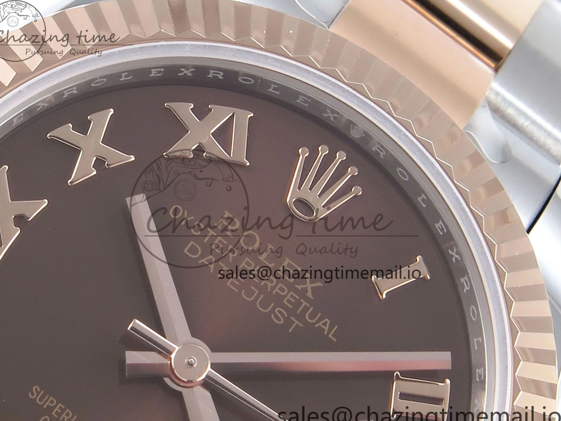 MiroTime 0504 DateJust 31 278271 ARF 1:1 Best Edition 904L Steel Brown Roman Diamonds Dial on SS RG Oyster Bracelet ETA SmartChoice 520